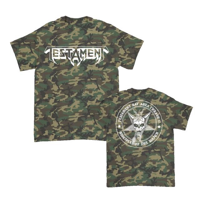 Testament Legions Store Testament Bay Area Thrash (Woodland Camo) Funny Shirt