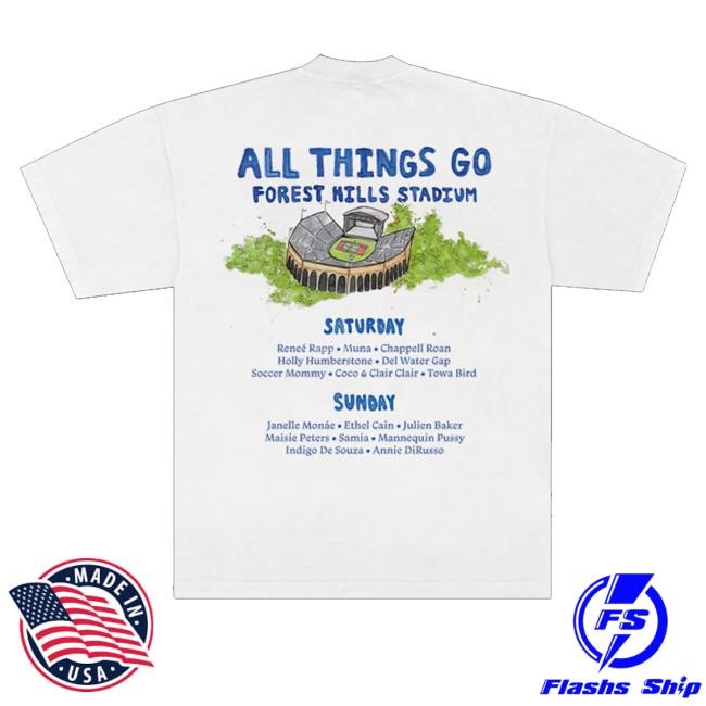 All Things Go Music Festival Merch Watercolor Nyc Lineup Tee Shirt