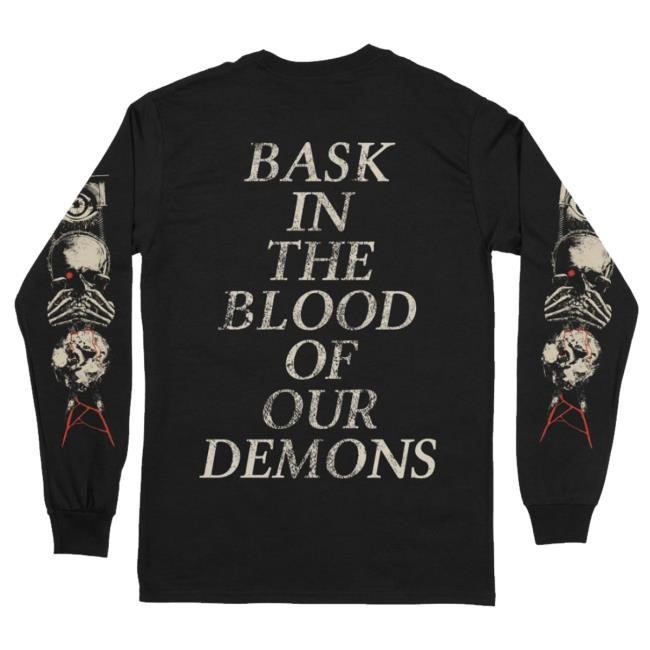 Unearth Official Merch Bask In Blood Long Sleeve Tee Shirt