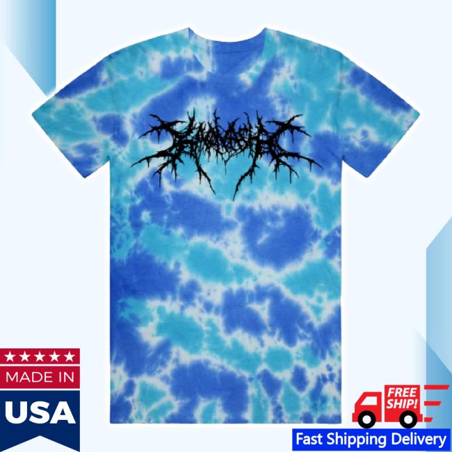Original Kaonashi Death Metal Logo - Mutli-Blue Tie Dye Hoodie