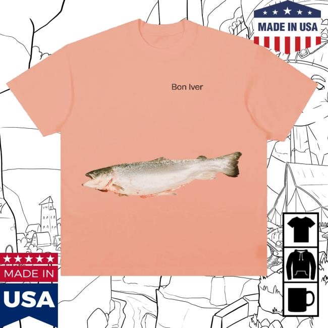 Bon Iver Merch Salmon Long Sleeve T Shirt