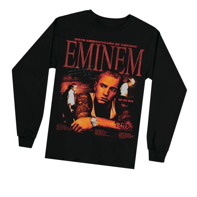Encore 20Th Anniversary Long Sleeve Shirt Eminem Merch Store