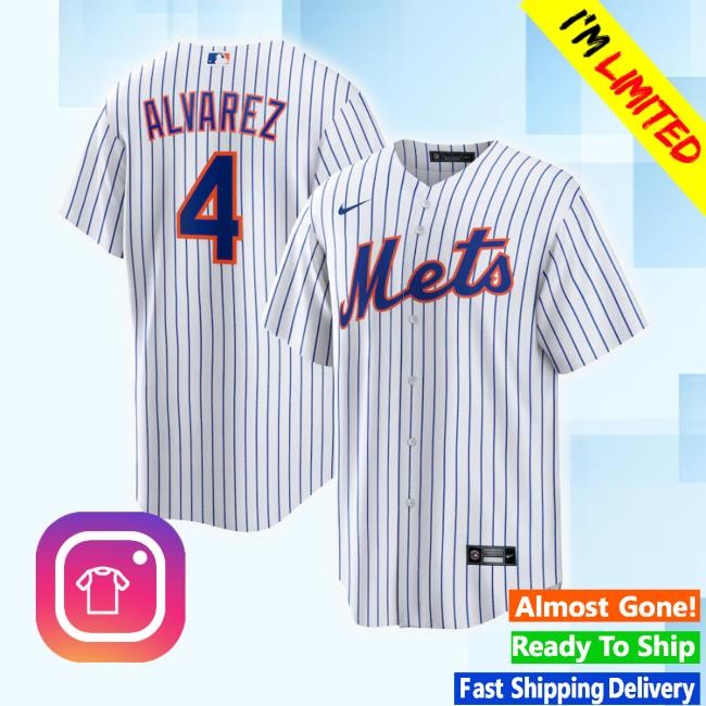 New York Mets Francisco Alvarez White Replica Player Jersey T Shirt