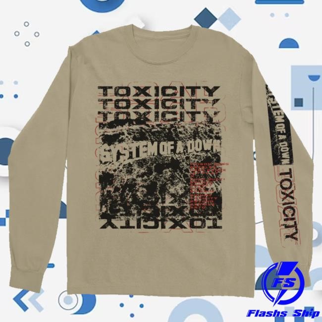 System Of A Down Merch Toxicity Repeat Long Sleeve Hooded Sweatshirt