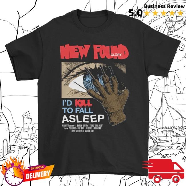 Official New Found Glory Stuff Merch I'd Kill To Fall Asleep T-Shirt (Black) Crewneck Sweatshirt