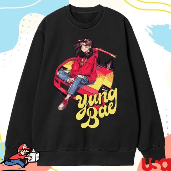 Yung Bae Merch Anime Car Girl Crewneck Sweatshirt