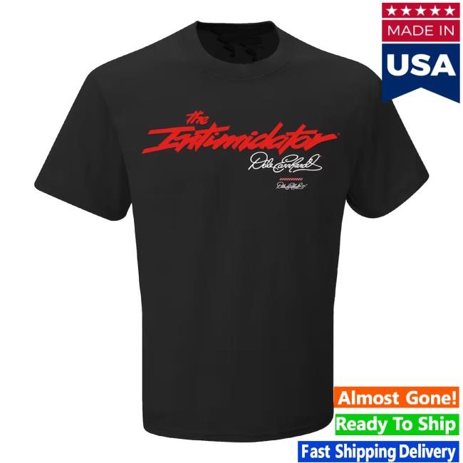 Nascar Merch Store Men's Dale Earnhardt Checkered Flag Sports Black The Intimidator Crewneck Sweatshirt