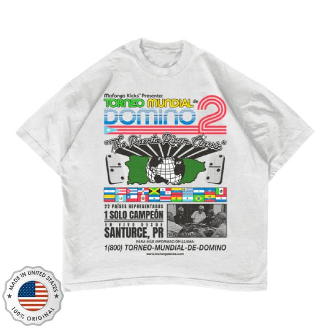 Original Mofongo Merch Store Domino 2 Shirt (White) Mofongokicks Shop
