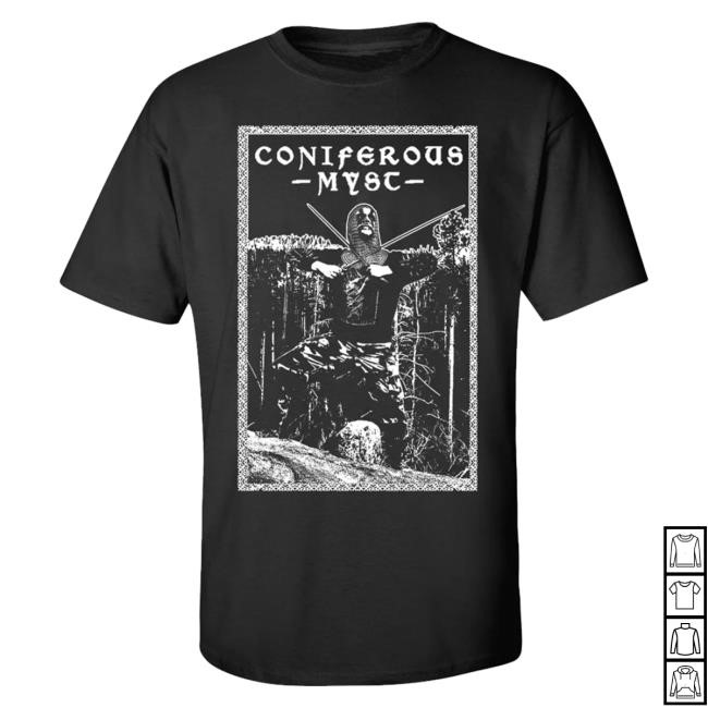 Official Outofseasonlabel Merch Coniferous Myst Vast Mountain Castles 2-Sided T-Shirt [Black] Crewneck Sweatshirt