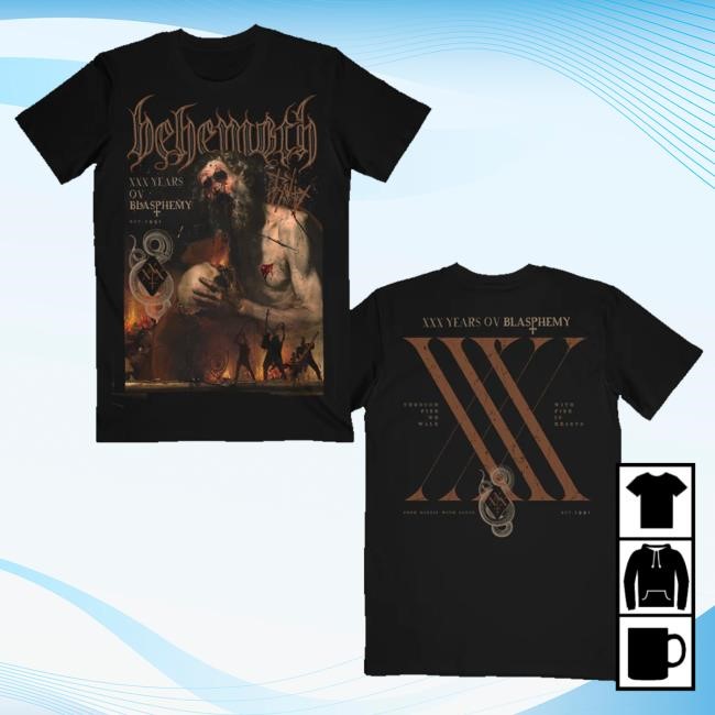 Official Behemoth Official Merch Xxx Years Ov Blasphemy Cover Tee Shirt