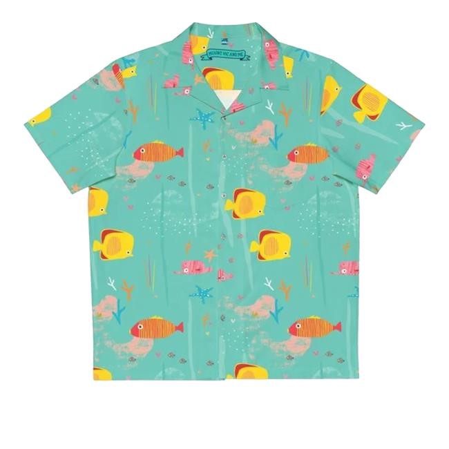 Mountvicandme Merch Blue Tropical Fish Hawaiian T Shirts