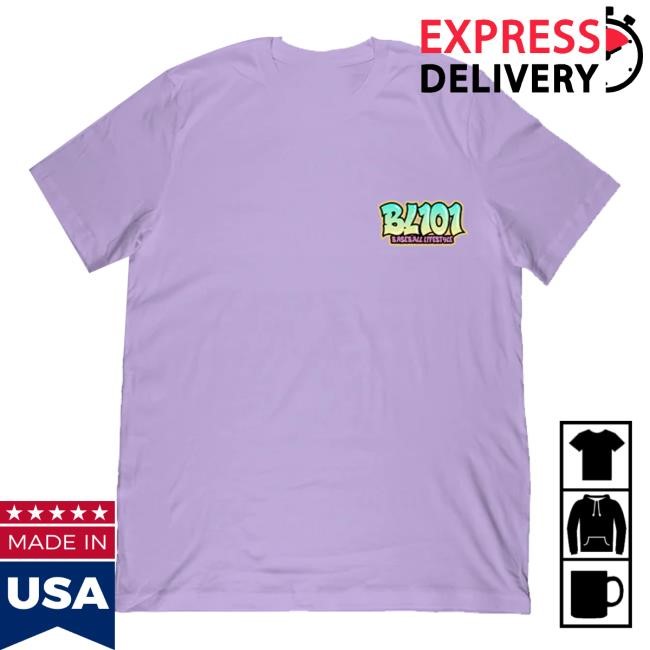 Baseball Lifestyle 101 Merch Graffiti Tag Man Tee Lavender Hooded Sweatshirt