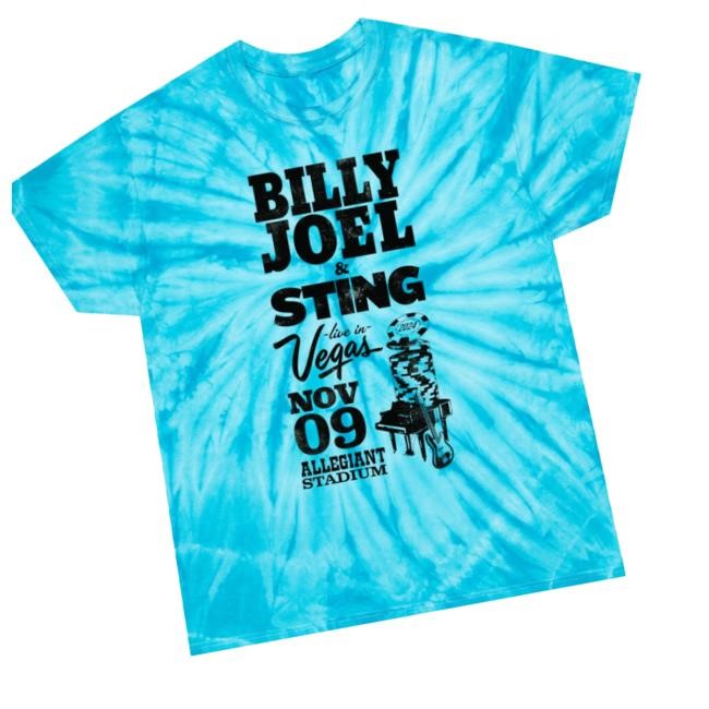 Billy Joel & Sting 11-9-24 Las Vegas Event Tie Dye T Shirt