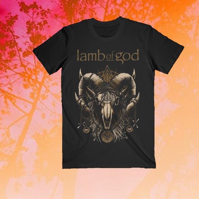 Lamb Of God Shop Ram Skull Black Long Sleeve T Shirt