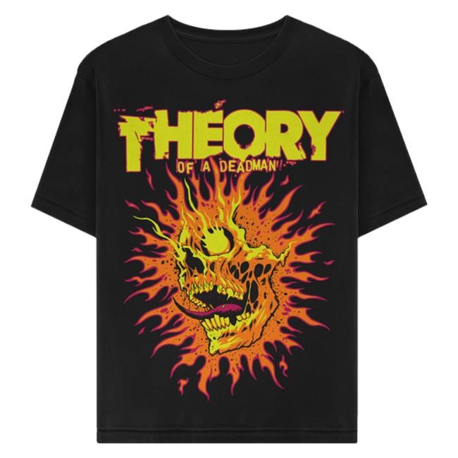 Original Theory Official Merch Fire Skull Hooded Sweatshirt