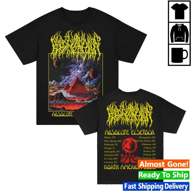 Official Blood Incantation Merch Absolute Elsewhere Summer 2025 Tour Zip Hoodie Black