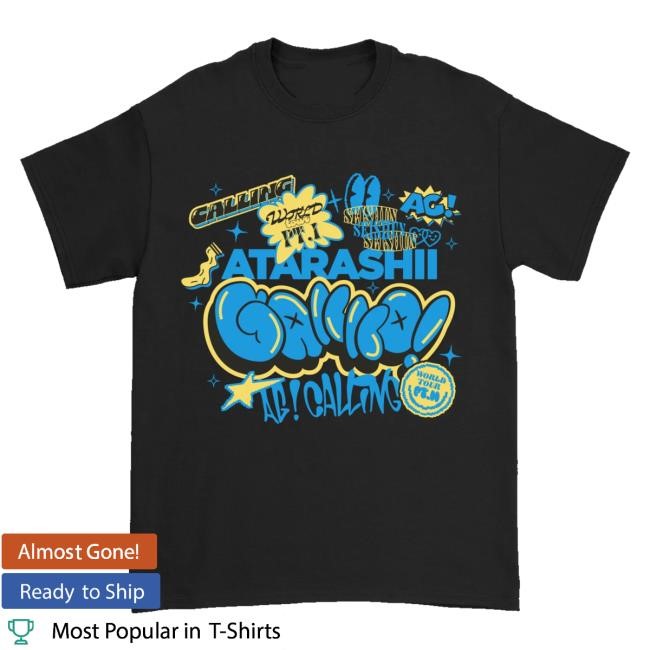 Atarashii Gakko Merch Store Ag! Calling Blue & Black Tour Hooded Sweatshirt
