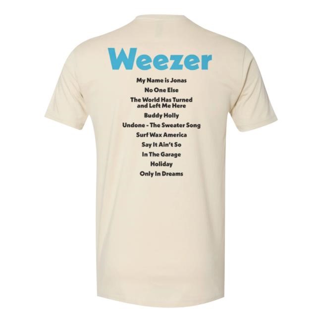 Weezer Store Merch 1994 Tracklist Tee
