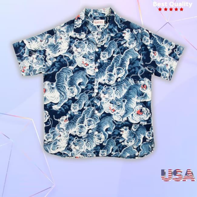 Ice Tiger Hawaiian Long Sleeve T Shirt