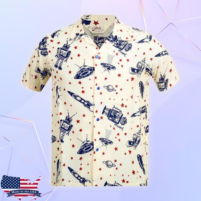 Official Vince Ray Sh37591 Space Rockets Off White Hawaiian Funny Shirt