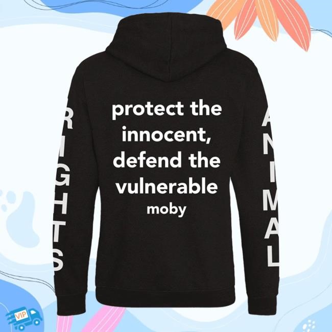 Store Moby Animal Rights Black Pull-On Zip Hoodie