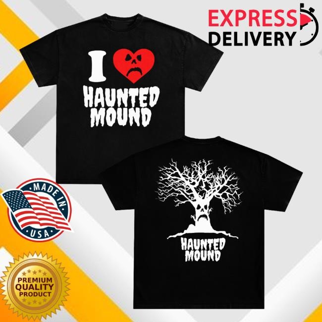 Official Haunted Mound Merch I Heart Hm Black Tee Shirt