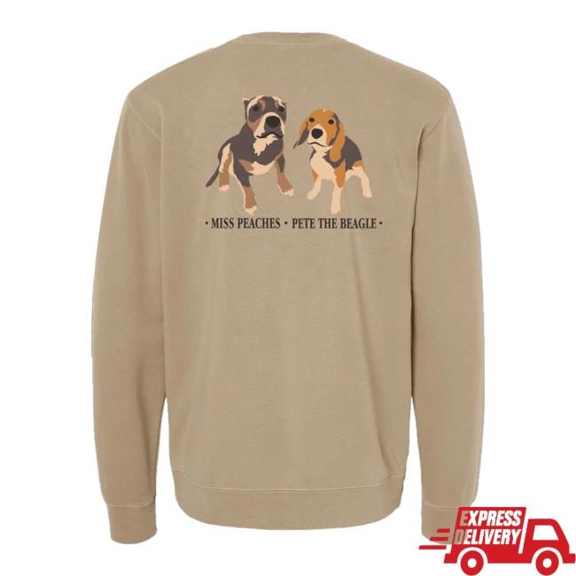 Barstool Sports Merch Store Adopt Don't Shop Miss Peaches & Pete The Beagle Crewneck Sweatshirt