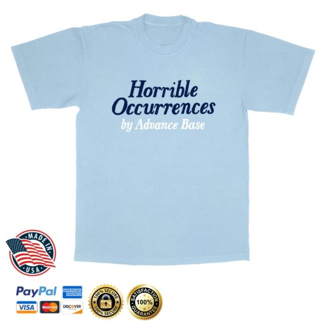 Runforcover Records Merch Store Advance Base Horrible Occurrences Tee Shirt