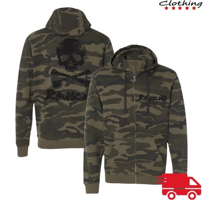 Rancid Merch Store Shop D Skull Camo Tie Dye Crewneck Sweatshirt