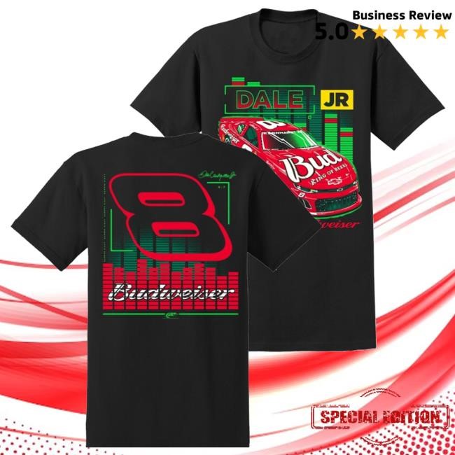 Shopjrnation Merch Dale Earnhardt Jr #8 Budweiser Black t-shirt, hoodie, tank top, sweater and long sleeve t-shirt