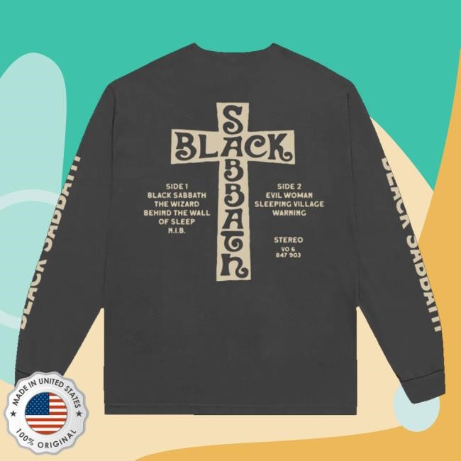 Black Sabbath Official Store Self Titled Track List Shirts