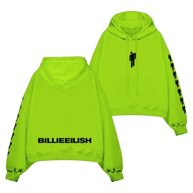 Official Bravado Merch Billie Eilish Hanging Blohsh Green Zip Hoodie