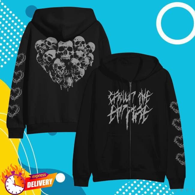 Limited Crown The Empire Band Merch Store Skulls Black – Zip-Up Hoodie