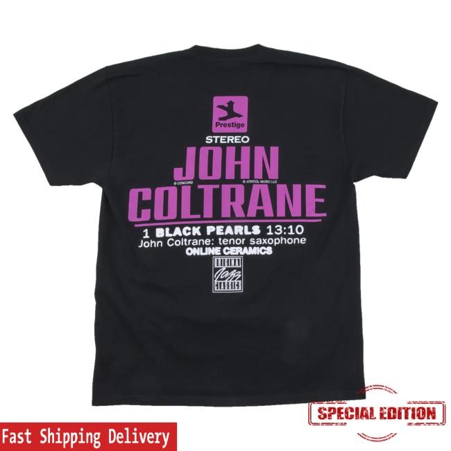 Online Ceramics Merch John Coltrane Black Pearls Black T-Shirt