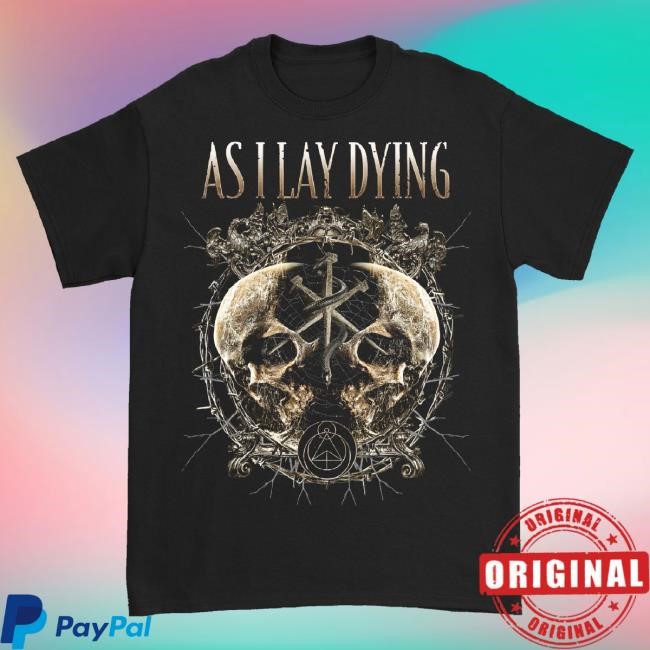 Official Down Right Merch As I Lay Dying Skull Snake Spike New Shirt