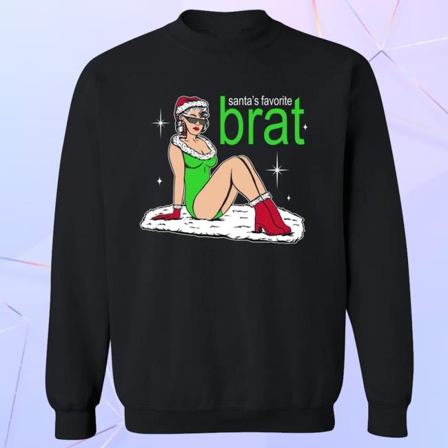 Barstool Sports Merch Store It Girl Santa's Favorite Brat Ugly Sweatshirt