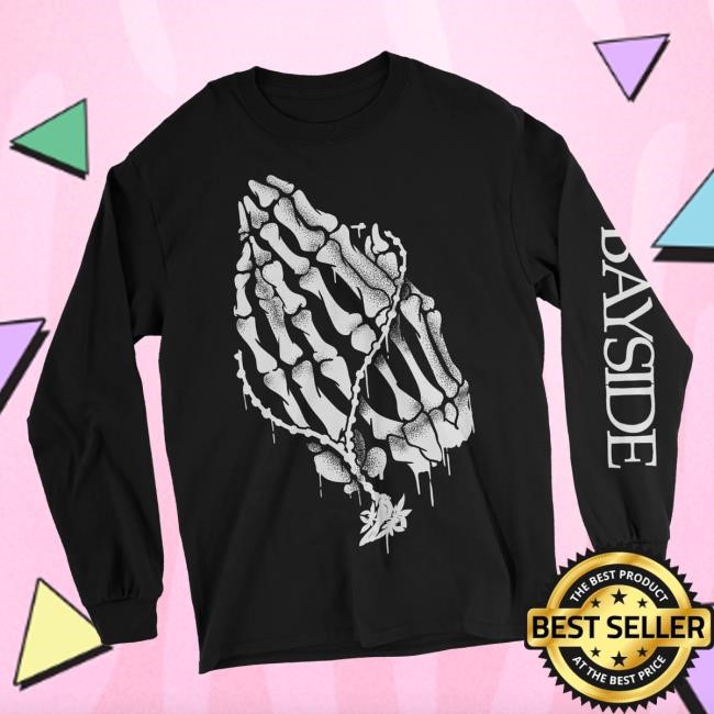 Bayside Merch Store Praying Hands Black Long Sleeve Sweatshirt