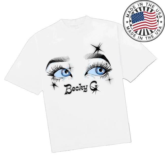 Official Iambeckyg Merch Store Becky G Eyes Tee (White) Crewneck Sweatshirt Official Iambeckyg Merch Store Becky G Eyes Tee (White) Shirt