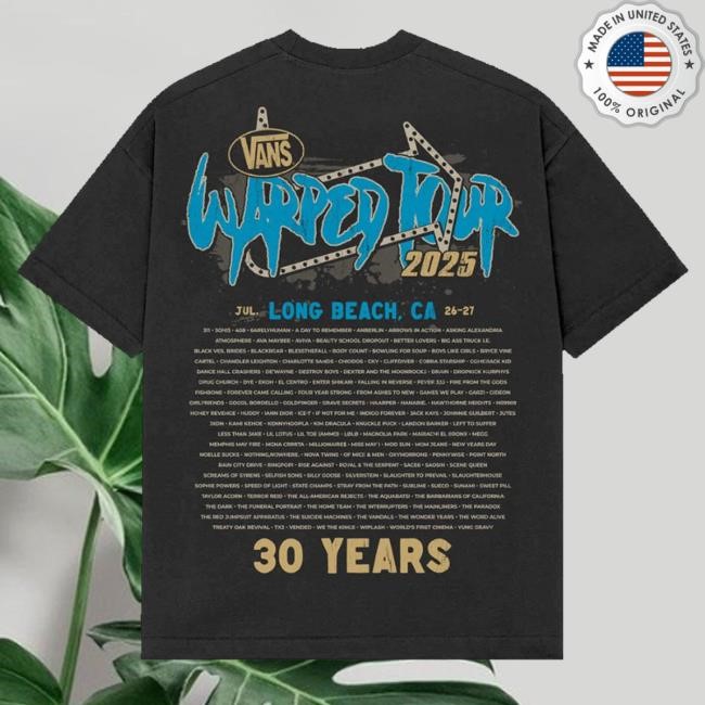Official Vans Warped Tour Merch Shop Store Long Beach Official Lineup Hoodie, Sweatshirt