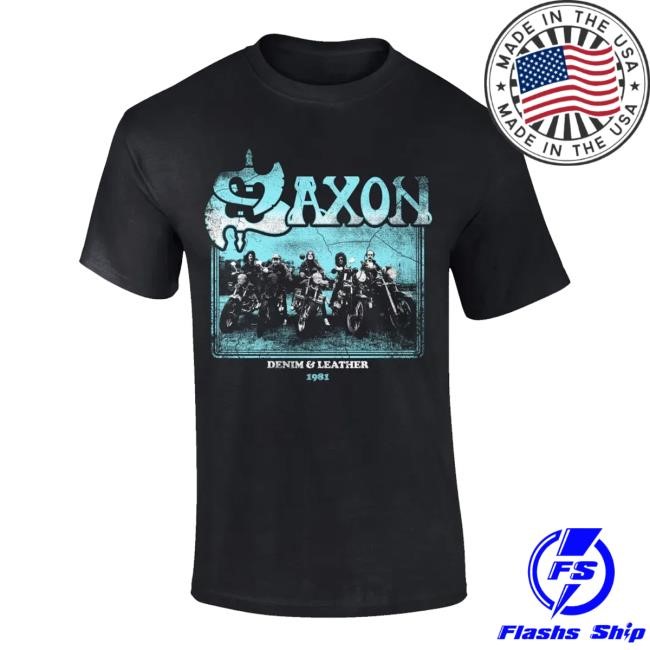 Saxon Merch Shop Store Official Denim And Leather Classic Shirt