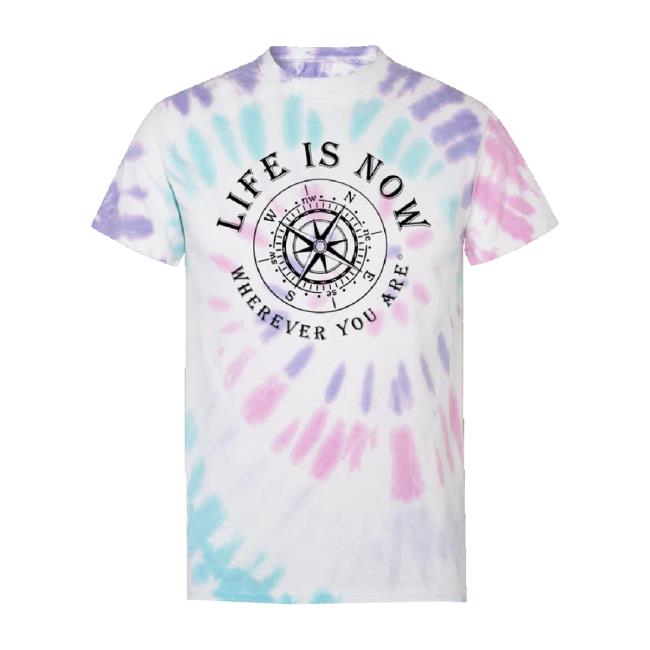Trending Spod Wherever You Are Compass Unisex Tie Dye Hoodie Sweatshirt Pastel Spiral Life Is Now Shop