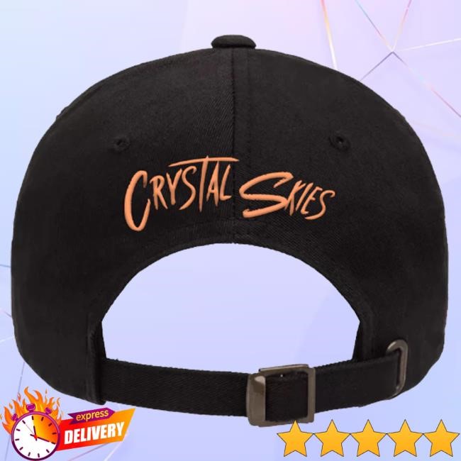 Official Kt8 Merch Store Crystal Skies Logo Dad Hat Black twill cap