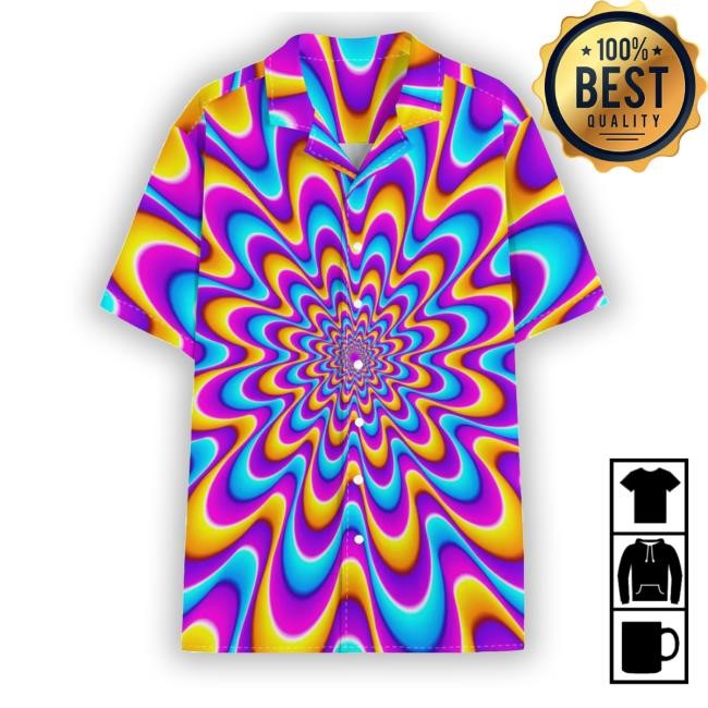 Splashing Colors Moving Optical Illusion Hawaiian Tee