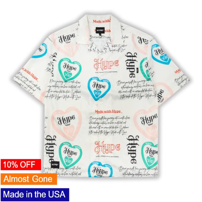 Hype Heart Love Message Hawaiian Shirts